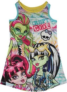 Monster High Girls, Sleeveless Nightgown, Monster High Clothes, Sleep Gown, Girls Nightgown, Scene Outfits, Fancy Dress Costumes, Girls Pajamas, Night Shirt