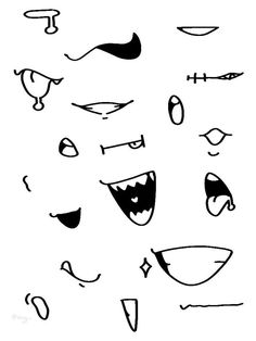 an image of different faces drawn in black and white