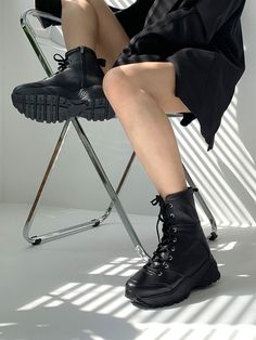 Editor's NotesThis is a walker boot that has a good fit using mold sole and soft goat leather used for sneakers.- Comfortable fit- Walker boots- Luxurious mood- Inner zipper- Easy to wear Measurements(in.)- Size: KR 225MM (US 5.5) ~ KR 250MM (US 8)- Heel: 2.55 in.*Fit true to size Composition & Care- Cowhide- Due to the nature of natural leather, it is sensitive to humidity, so if it is wet, remove the water with a dry towel and dry it in a well-ventilated shade. Designer- by& High-top Combat Boots With Vibram Sole For Streetwear, Sporty Boots With Vibram Sole, Streetwear Lace-up Boots With Vibram Sole And Round Toe, High-top Combat Boots With Rubber Sole For Fall, Sporty High-top Leather Lace-up Boots, Sporty Round Toe Boots For Fall, Sporty Lace-up Fall Boots, Casual Lace-up Moto Boots With Padded Ankle, Sporty Lace-up Boots For Fall