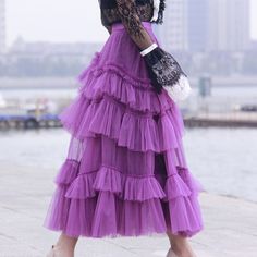 Pink Tulle Skirt Outfit, Hot Pink Tulle Skirt, Skirt Outfit Plus Size, Tiered Skirt Outfit, Tulle Skirt Outfit, Purple Tulle Skirt, Tulle Outfit, Bridesmaid Skirt, Bridesmaid Tulle