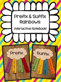 two bookmarks with the words reflex and suffx rainbows