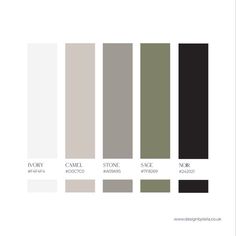 the color scheme for different shades of gray and black, with white letters on each side