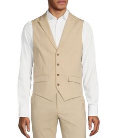 From Murano&#x2C; this vest features:Peak lapel4-button front2 single welt front pocketsFully linedPolyester blendDry cleanImported. Formal Sleeveless Cotton Outerwear, Business Vest With Notch Lapel And Pockets, Notch Lapel Vest With Buttons For Business Casual, Business Casual Vest With Notch Lapel And Buttons, Business Casual Notch Lapel Vest With Button Closure, Spring Vest With Notch Lapel And Welt Pockets, Tailored Business Casual Vest With Pockets, Business Vest With Welt Pockets, Tailored Vest With Pockets For Business Casual