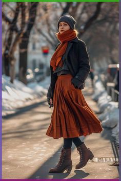 Warm Winter Outfits Snow, Cold Weather Modest Outfits, Winter Midi Skirt Outfit Cold Weather, Winter Outfits Cold Snow Fashion, Romantic Winter Outfits, Dark Sweater, Skirts Outfits, Midi Skirt Outfit, Winter Skirt Outfit