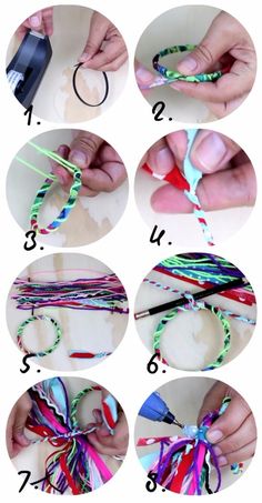 instructions to make an origami loom bracelet with ribbon and beads for kids