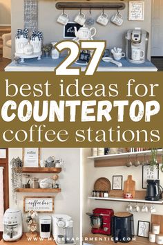 countertop coffee station ideas Countertop Coffee Station, Cute Containers, Coffee Station Ideas, Counter Ideas, Coffee Bar Station, Cupping At Home, Coffee Treats