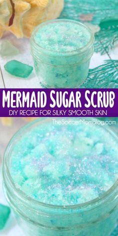 Scrub Recipe Diy, Lip Scrub Recipe, Diy Mermaid, Body Scrub Recipe, Sugar Scrub Homemade, Scrub Corpo, Mermaid Magic