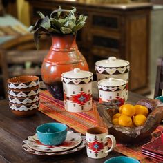 Del Sol Aztec  Dinnerware Set, 16 PC Ceramic Dinnerware Decorating Side Tables, Rustic Kitchen Aesthetic, Rustic Bedroom Aesthetic, Southwestern Dinnerware, Dinnerware Sets Ceramic, Rustic Dinnerware, Cowboy Decor, Kitchen Canister Set, Dinner Party Summer