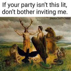 an image of some people and animals in the grass with text that reads, if your party isn't this lit, don't either inviting me