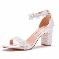 PRICES MAY VARY. Heel Height : Two style: 7.5cm /3 inches and 9cm /3.6inches Handmade: All of them handmade ,Us import Glues Stick Pearls and Lace Flowers on Shoes ,Make the shoes very Elegant and Beautiful. Occasion: Pearls fashion lady Heel Dress Pump suit for Bride, Bridesmaids and Women in any outfit for casual, Wedding,party, work, date, wedding, cocktail, nightclub, homecoming or other special occasions. COMFORT IN EVERY STEP: A soft padded foot bed keeps you comfortable and at ease no mat Pearl Heels, Ankle Strap Chunky Heels, Bow Fashion, Lace Sandals, Wedding Shoes Bride, Elegant High Heels, Bridal Sandals, Beaded Sandals, Mary Jane Shoes Womens