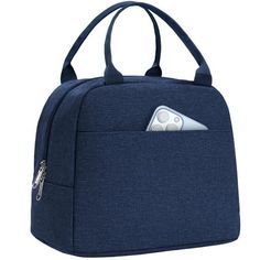 This cute solid dark blue tote canvas insulated lunch bag is a perfect choice for girls, women, teens to carry lunch for school, picnic or work. Outer is durable canvas and inner is food grade aluminum foil, leak proof, light weight, durable, reusable and foldable. Plenty of room, yet compact enough to carry without being heavy, cute pattern. It is easy to clean with damp cloth wipe out. Dual smooth zippers for easy daily use. Perfect for you to carry lunch on vacation, work or school. Nice side Blue Large Capacity Lunch Bag For Gift, Blue Large Capacity Lunch Bag As Gift, Large Capacity Blue Lunch Bag For Gift, Rectangular Blue Lunch Bag As A Gift, Rectangular Blue Lunch Bag For Gift, Rectangular Blue Lunch Bag As Gift, Blue Rectangular Lunch Box For Daily Use, Portable Blue Lunch Bag For School, Blue Rectangular Lunch Bag For Daily Use