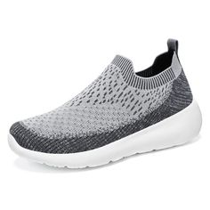 Olivia Mark - Kangtai Easy Slip-On Shoes with Soft Lightweight Sole - Casual and Convenient Design Comfortable Travel Shoes, Light Running Shoes, Soft Sole Slippers, Comfort Gray, Basic Fit, Fabric Shoes, Pu Heels, Travel Shoes, High Heel Boots Ankle