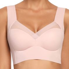 PRICES MAY VARY. ▲Amazing Comfy Bras▲ -- WOWENY light support wireless bra maybe the most comfortable bralette you will ever owned. No buckle, wire free, 360° stretchy back. Ultra soft lightweight leisure no line bras for women make you feel like wearing nothing at all. Thickness is only 0.2cm thin, ice silk leisure bra provides you zero touch experience and all day comfort. ▲Night Bras for Women Sleeping▲ – Our soft seamless sleep bras yoga bra using unique adhesion technology, is seam-free and Mode Ab 50, Compression Bra, Wireless Bras, Sleep Bra, Racerback Sports Bra, Improve Posture, Yoga Bra, Seamless Bra, Wireless Bra