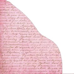 an old piece of paper with writing on the top and bottom corner, in pink ink