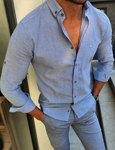 Pinstripe Shirt, Slim Fit Shirt, Workout Shirts, Slim Fit, Australia, Wardrobe, Blue