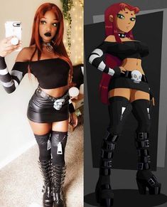 Starfire Cosplay, Teen Titans Cosplay, Black Cosplayers, Superhero Cosplay, Cosplay Characters, Cute Cosplay