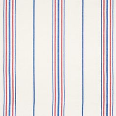 a red, white and blue striped shirting fabric with vertical stripes on it's side