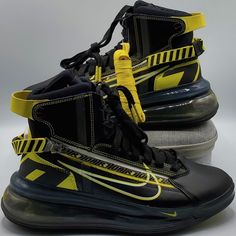 Nike Air Max 720 Saturn All Star 2019 Black Men's Size 6 W/Laces Bv7786-001 New Brand New Without Original Box Brand: Nike Model: Air Max 720 Saturn All Star Size: Men's 6 Uk 5.5 Eur 38.5 Cm 24 Color: Black/Dynamic Yellow-University Red Style#: Bv7786-001 Condition: Brand New W/Laces 100% Authentic Shipped With Usps Priority Mail Dynamic Yellow Sneakers With Laces, Neon Yellow Sneakers With Boost Midsole For Streetwear, Neon Yellow Boost Sneakers For Streetwear, Yellow Custom Sneakers With Air Max Cushioning For Streetwear, Custom High-top Sneakers In Neon Yellow For Streetwear, Neon Yellow High-top Custom Sneakers For Streetwear, Dynamic Yellow High-top Sneakers, Nike Custom Sneakers In Neon Yellow For Streetwear, Nike Neon Yellow Sneakers For Streetwear