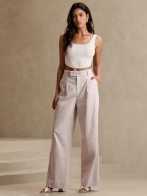 New Women's Clothes | Banana Republic Factory Banana Republic Outfits, Linen Pants Outfit, Cotton Linen Pants, Italy Outfits, Linen Blend Pants, School Fits, Banana Republic Factory, Banana Republic Pants, Banana Republic Women