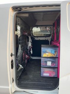 the back end of a van with its doors open