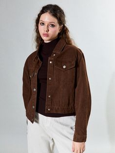 Composition : Cotton 90% Polyester 10%Color : BrownCountry of Origin : China Brown Denim Jacket, Brown Denim, Casual Coat, Casual Jacket, Denim Jacket, Composition, Jackets & Coats, China, The Originals