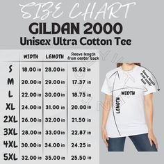 1 Image, Measurement Chart, Cotton Tee, Mockup, Size Chart, Instant Download, Digital Prints, T-shirt, T Shirts