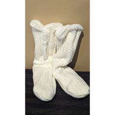 Women's Slipper Socks Ladies Shoe Size 5-10 Non Slip Cream White Casual Indoor Socks For Winter, Casual Soft Cream Socks, Casual Warm Cream Socks, Super Soft White Winter Socks, Comfortable White Indoor Socks, White Cozy Comfortable Socks, Casual Indoor Socks, Cozy Soft White Socks, Cozy Warm White Socks