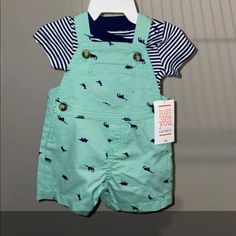 Baby Overalls ! Brand New With Tags Out Of Season Baby Clothes! Casual Cotton Set For First Birthday, Green Casual Top For First Birthday, Juicy Couture Clothes, Terry Cloth Romper, Ralph Lauren Baby Girl, Vintage Romper, Unisex Onesies, Baby Overalls, Green Flannel