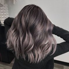 Smokey Ash Brown Hair With Highlights, Ash Toned Highlights, Light Ash Grey Hair, Frosty Brown Hair Color, Champagne Grey Brown Hair, Ash Gray Brown Hair, Ash Balayage On Brown Hair, Mushroom Gray Hair, Silver Brown Hair Balayage