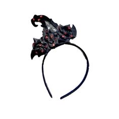 Brand New Halloween Witch Headband With Red Jewels Themed Black Costume Accessories For Carnival, Adjustable Hair Accessories For Halloween Costume Party, Black Headband For Costume Party, Adjustable Black Punk Hair Accessories, Spooky Adjustable Halloween Costume Accessories, Black Halloween Headband For Costume Party, Halloween Punk Black Hair Accessories, Adjustable Halloween Costume Hair Accessories, Punk Headband For Halloween Costume Party