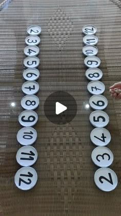 a person pointing at numbers on a glass table