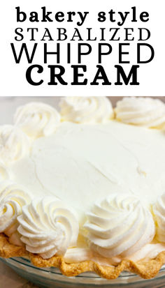 stabalized whipped cream, bakery style stabalized whipped cream Sturdy Whipped Frosting, Piped Whipped Cream, Stabilized Whipped Cream Icing, Best Stabilized Whipped Cream Frosting, Whipped Creme Recipe, Stabilized Whip Cream Frosting, Bakery Whipped Cream Frosting, Stabilized Whipping Cream, Faux Cream Cheese Frosting