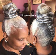 Grey Hair Styles We love Braid Hairstyles With Weave, Voice Of Hair, Hairstyles With Weave, Braids Goddess, Weave Hairstyles Braided, Twisted Hair, Beautiful Gray Hair, Pelo Afro