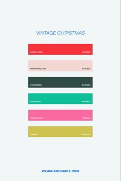 the vintage christmas card has been designed to look like it is in different colors and sizes