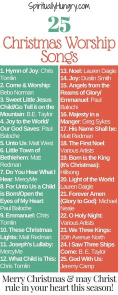 the 25 christmas worship songs poster