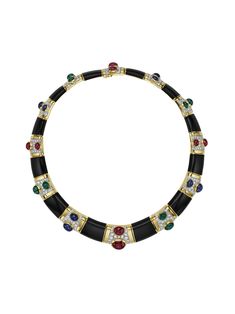 DAVID WEBB MULTI-GEM AND DIAMOND NECKLACE Sea House, David Webb, Baguette Cut Diamond, Baguette Cut, Jewelry Ideas, Diamond Necklace, Diamond Cuts, Gems, Clothes