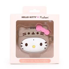 a hello kitty phone case with a pink bow on it's head in a packaging