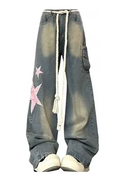 aesthetic star patch jeans, vintage baggy jeans, y2k aesthetic jeans, 2000s style clothes, boogzel Y2k 90s Aesthetic, Indie Aesthetic Outfits, Emo 2000s, Trashy Outfits, Best Jeans For Women, Black Jeans Women, Jean Vintage, High Waist Denim, Star Jeans