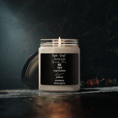 a candle that is sitting on a table