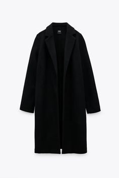 Ultimate Capsule Wardrobe, Zara Coat, Lapel Coat, Black Wool Coat, Coat Outfits, Looks Chic