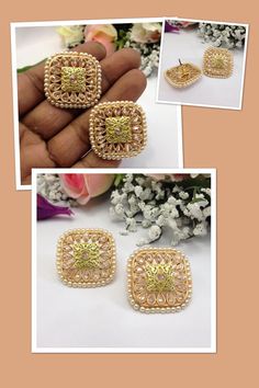 Handmade Polki Stud Earrings Cubic Zirconia Indian jewelry Pakistani Bollywood Style indian jewellery Traditional Indian Wedding Jewellery Slight Colour variations possible due to difference in screen and photograph  It is a perfect match with formal attire on special occasions or with casual wearing The item will come with the clear plastic box or plastic bag and packaging Care instructions Keep Jewellery away from direct heat, water, perfumes, deodorants and other strong chemicals as they may react with the metal or plating. The plating composition of Jewellery is as such that  perspiration (sweat) will not damage it. Wipe Jewellery gently with chamois cloth or leather swatch after every use. Wiping the jewellery with a soft cloth after removing the jewellery would add to its life. Avoid Gold Plated Stone Work Earrings For Gift, Gold Plated Stone Work Earrings As Gift, Gold Jewelry With Motifs For Gift, Elegant Wedding Earrings With Motifs, Gold Temple Jewelry Earrings With Motifs, Temple Jewelry Style Gold Earrings With Motifs, Gold American Diamond Bridal Earrings For Festivals, Gold Motif Earrings For Celebration, Gold Earrings With Motifs For Celebrations