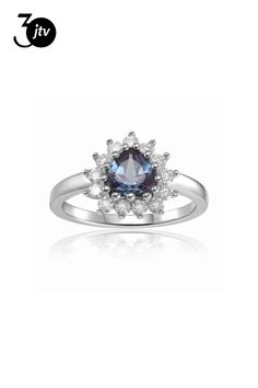 0.88ct Heart Shape Lab Created Alexandrite with 0.26ctw Round White Topaz Accents Sterling Silver Halo Ring Sterling Silver Halo Ring, Heart Shape Ring, Silver Halo Ring, June Birthstone Ring, Heart Shaped Rings, Heart Gemstone, Topaz Stone, Halo Ring, June Birth Stone