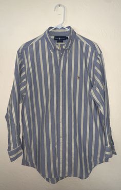 Mens Vintage 16 L Ralph Lauren striped oxford shirt lot euc Yarmouth These two shirts are in great condition no issues size 16 neck 33 arm Please ask all questions prior to purchase for I no longer take returns also be sure to check out my feedback and purchase with confidence thank you Casual Blue Shirt With Contrast Stripes, Blue Long Sleeve Shirt With Contrast Stripes, Casual Blue Shirt With Horizontal Stripes, Casual Blue Horizontal Stripe Shirt, Casual Cotton Shirt With Contrast Stripes, Spring Horizontal Stripe Collared Shirt, Spring Horizontal Stripe Button-up Shirt, Spring Button-up Shirt With Horizontal Stripes, Casual Shirt With Contrast Stripes For Spring