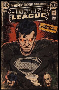 the cover to dc's greatest super - hero, justice league