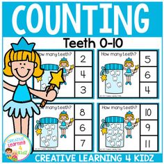 tooth fairy teeth counting game for kids to practice counting with the numbers 0 - 10