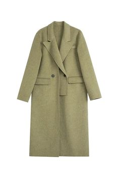 Fibflx Women's Single Breasted Wool Alpaca Long Peacoat Lime Sherbet, Long Peacoat, Wrap Coat, Green Coat, Cozy Chic, Avocado Green, Coat Design, Alpaca Wool, Lookbook Outfits