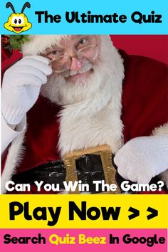 Santa Christmas Play The Ultimate Trivia Quiz Game | Questions and Answers | Fun Trivia Questions Family Trivia Questions, Christmas Fun Facts, Quizzes Funny, Game Questions