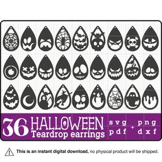 halloween teardrops svg and dxf files