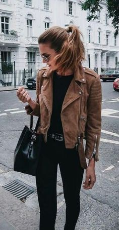 Tan Leather Jacket Outfit, Biker Jacket Outfit Women, Motorcycle Jacket Outfit, Brown Leather Jacket Outfit, Biker Jacket Outfit, Brown Leather Motorcycle Jacket, Moto Jacket Outfit, Jacket Outfit Women