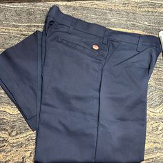 Redkap Navy Pants. Size W 34 And L 34. 65% Polyester And 35% Cotton. Brand New Pants Without Tags. Smoke Free Home. Relaxed Fit Blue Pants With Belt Loops, Mid-rise Blue Pants With Hip Pockets, Blue Mid-rise Bottoms With Welt Pockets, Blue Mid-rise Pants With Hip Pockets, Fitted Blue Pants With Hip Pockets, Navy Bottoms With Side Pockets For Work, Casual Blue Mid-rise Dress Pants, Navy Mid-rise Pants With Pockets, Navy Straight Work Pants With Pockets